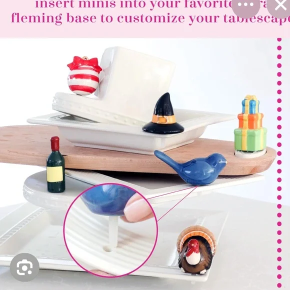 Nora Fleming Cream Pearl Dot serving Tray - Picture 10 of 12